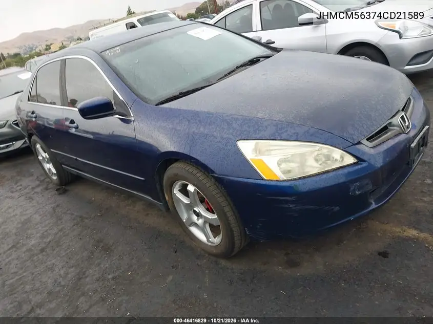 HONDA ACCORD 2004, VIN JHMCM56374CD21589