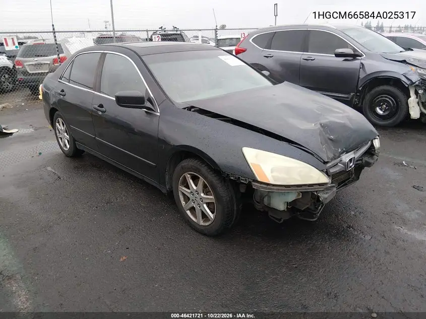 HONDA ACCORD 2004, VIN 1HGCM66584A025317