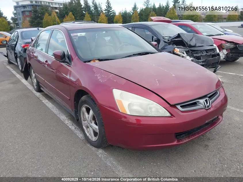 HONDA ACCORD 2005, VIN 1HGCM55615A810266