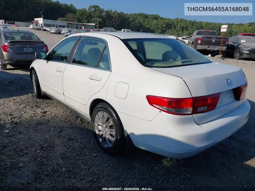 2005 HONDA ACCORD VIN 1HGCM56455A168048 — фото 3