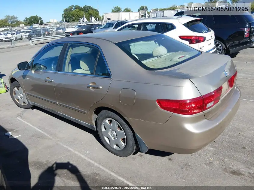 2005 HONDA ACCORD VIN 1HGCM56405A021295 — фото 3