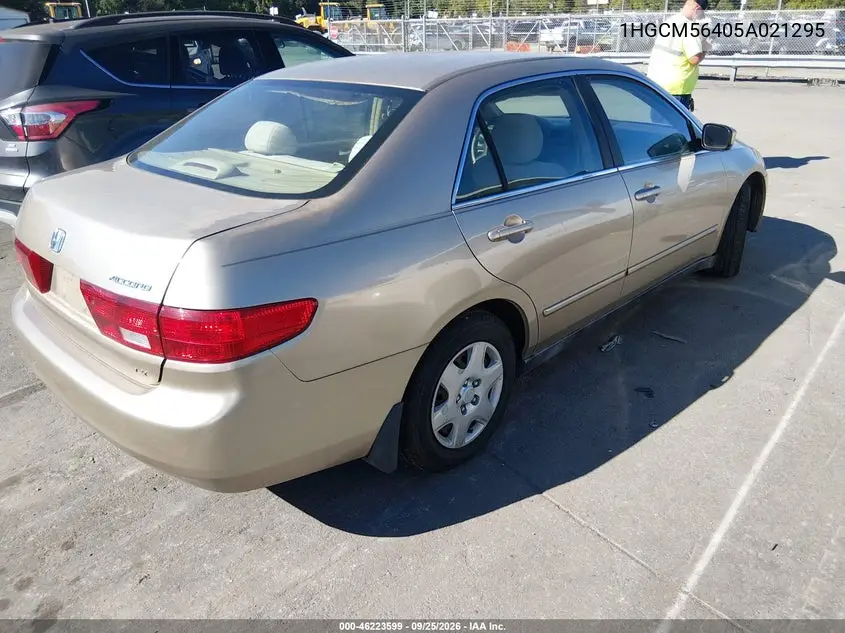 2005 HONDA ACCORD VIN 1HGCM56405A021295 — фото 4
