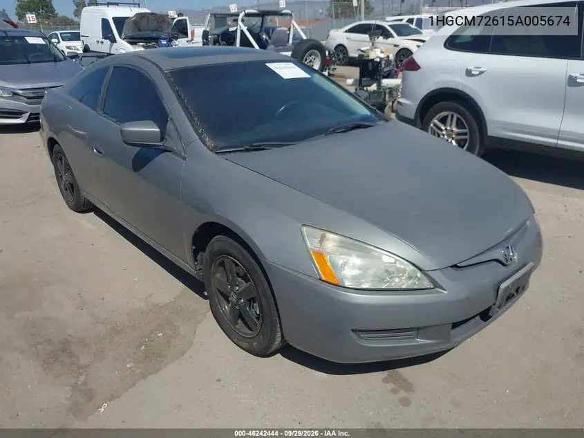 HONDA ACCORD 2005, VIN 1HGCM72615A005674
