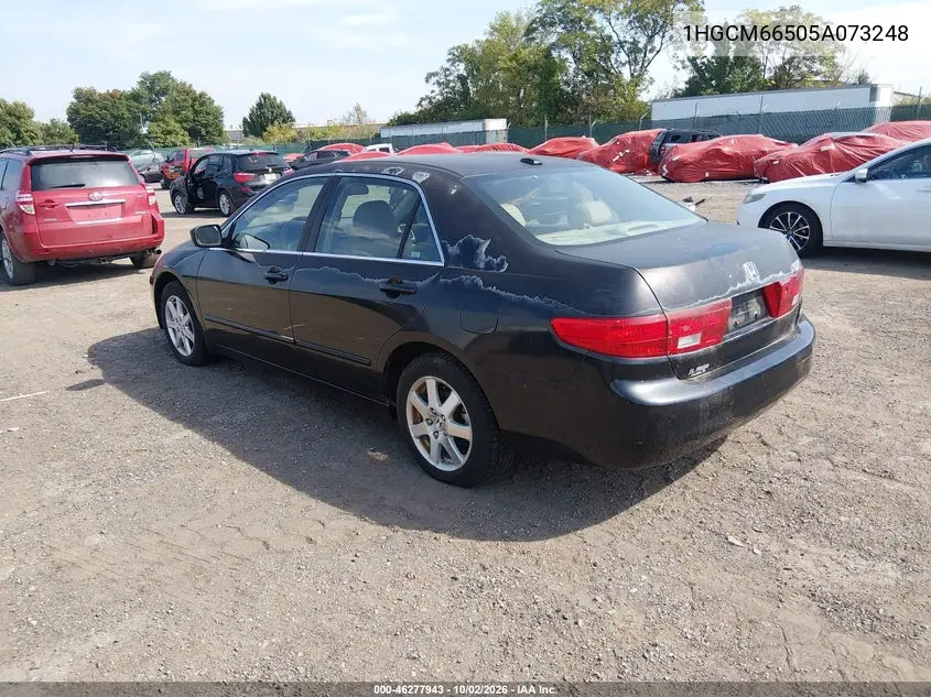 2005 HONDA ACCORD VIN 1HGCM66505A073248 — фото 3