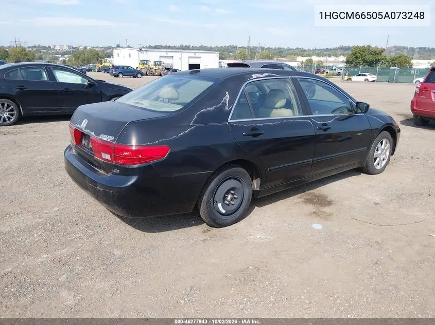 2005 HONDA ACCORD VIN 1HGCM66505A073248 — фото 4