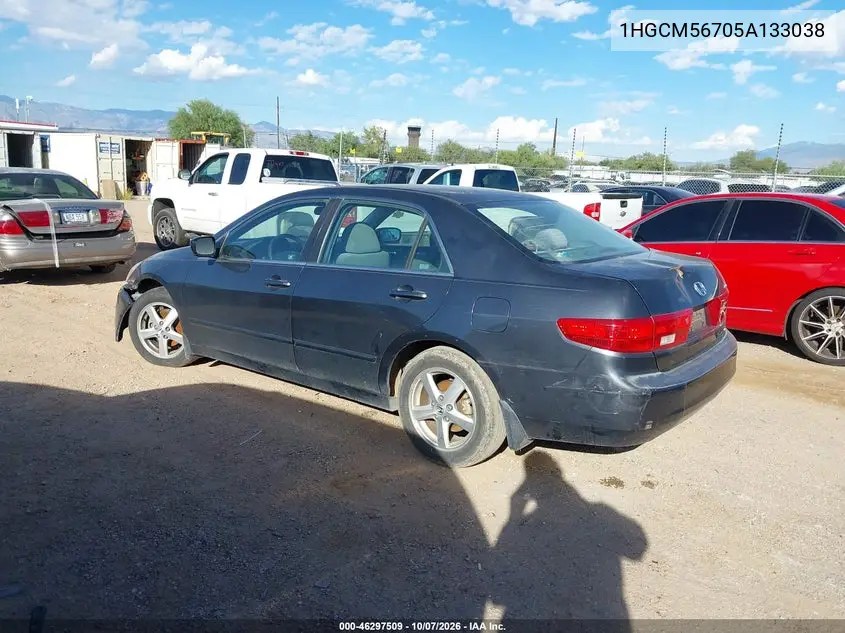 2005 HONDA ACCORD VIN 1HGCM56705A133038 — фото 3