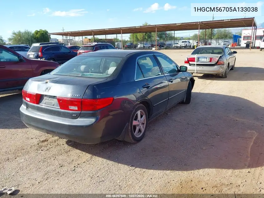 2005 HONDA ACCORD VIN 1HGCM56705A133038 — фото 4