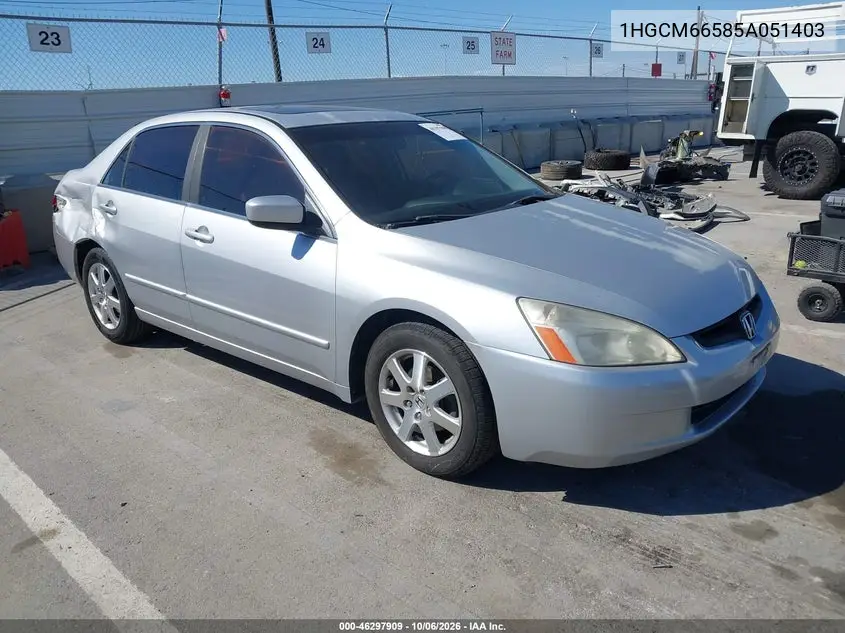 HONDA ACCORD 2005, VIN 1HGCM66585A051403