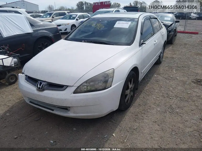 2005 HONDA ACCORD VIN 1HGCM66515A014306 — фото 2