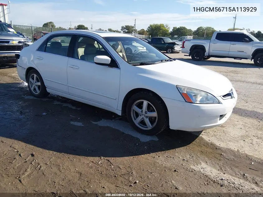 HONDA ACCORD 2005, VIN 1HGCM56715A113929