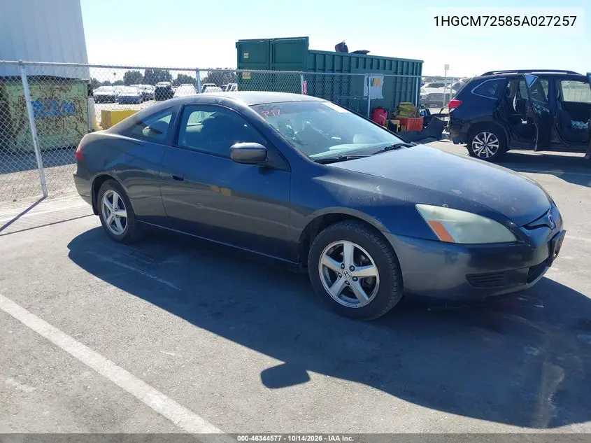 HONDA ACCORD 2005, VIN 1HGCM72585A027257