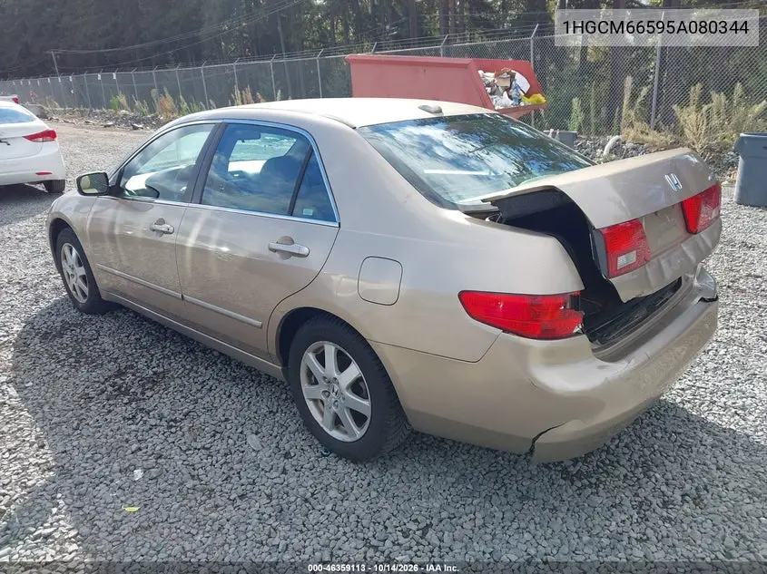 2005 HONDA ACCORD VIN 1HGCM66595A080344 — фото 3