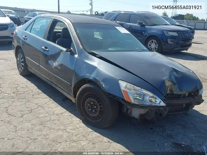 HONDA ACCORD 2005, VIN 1HGCM56455A031921