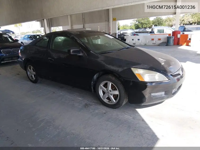 HONDA ACCORD 2005, VIN 1HGCM72615A001236