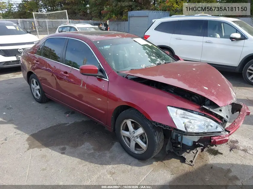 HONDA ACCORD 2005, VIN 1HGCM56735A181150