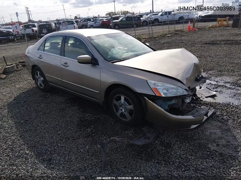 HONDA ACCORD 2005, VIN JHMCN36455C003989