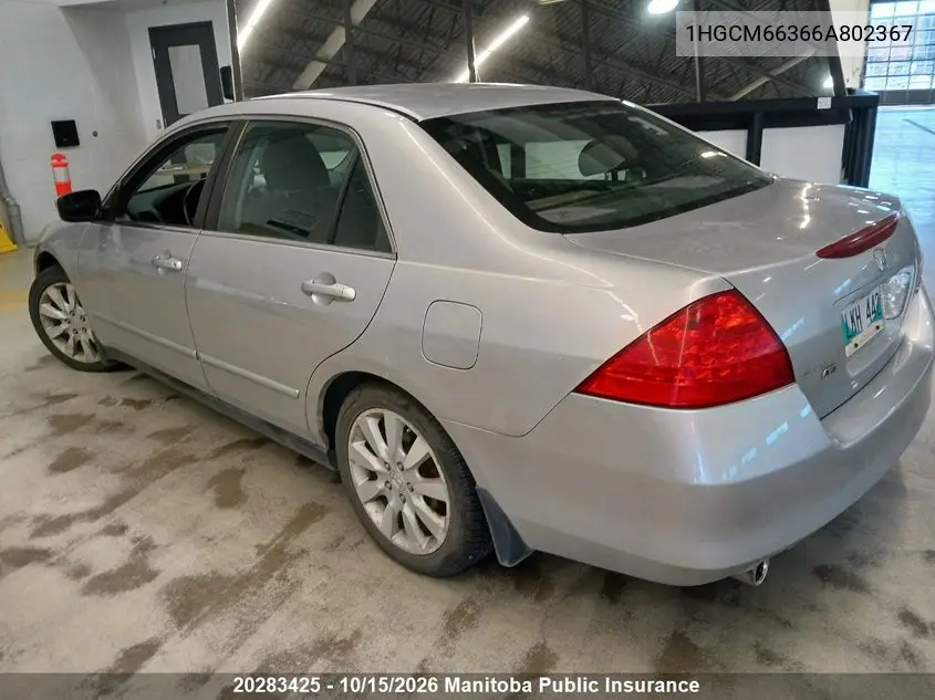 2006 HONDA ACCORD VIN 1HGCM66366A802367 — фото 3