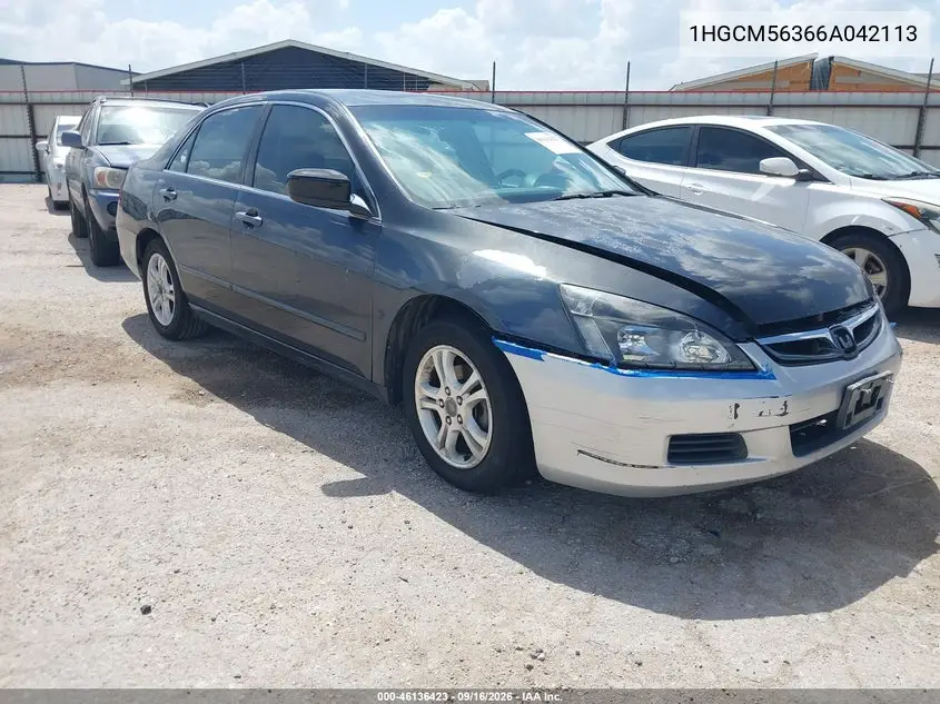 HONDA ACCORD 2006, VIN 1HGCM56366A042113