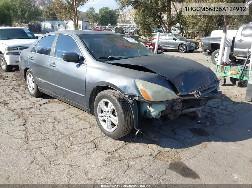 HONDA ACCORD 2006, VIN 1HGCM56836A124912