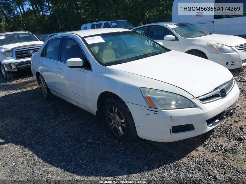 HONDA ACCORD 2006, VIN 1HGCM56366A174269