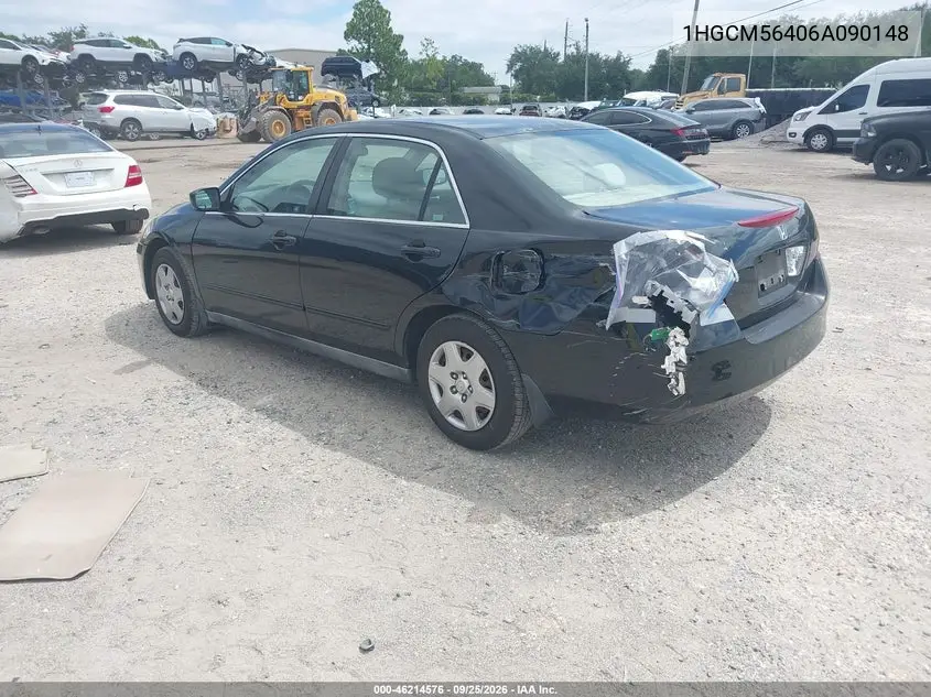2006 HONDA ACCORD VIN 1HGCM56406A090148 — фото 3