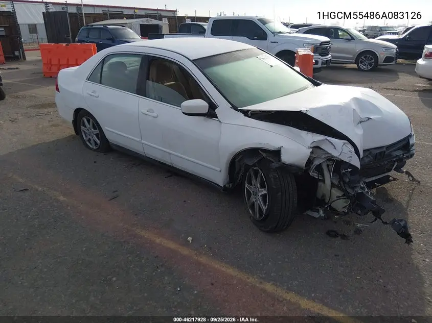 HONDA ACCORD 2006, VIN 1HGCM55486A083126