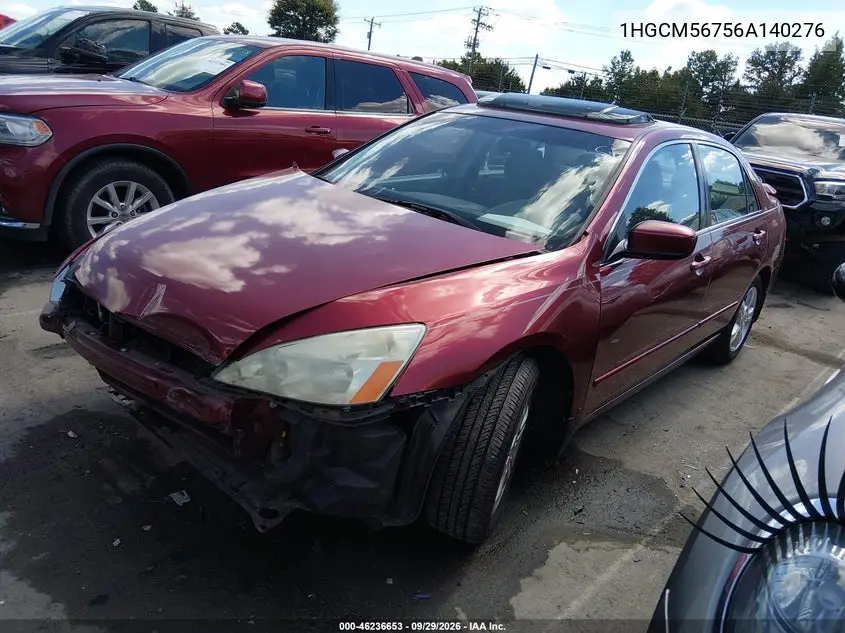 2006 HONDA ACCORD VIN 1HGCM56756A140276 — фото 3