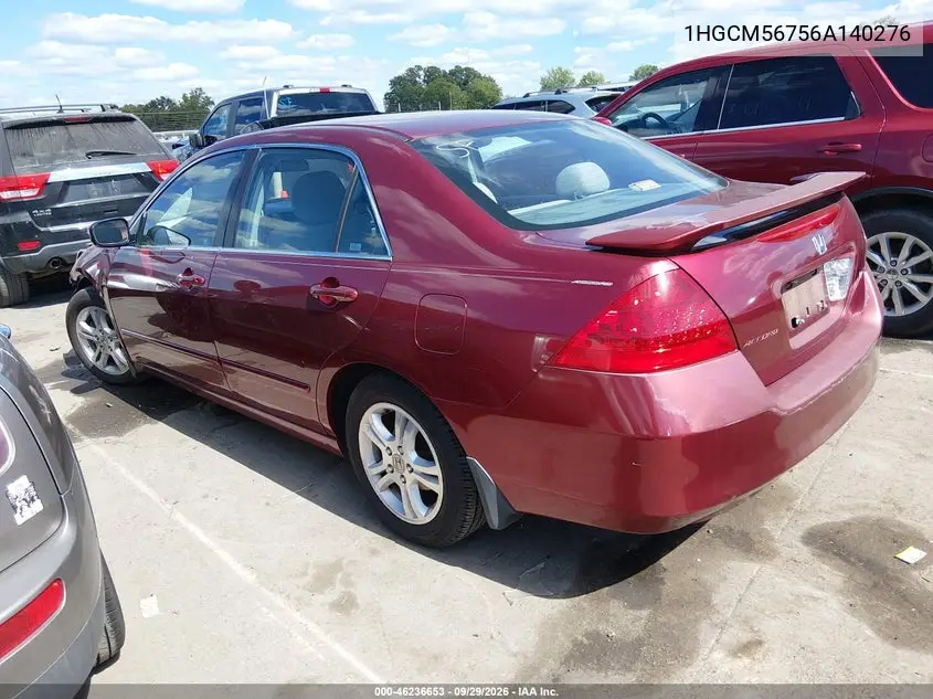 2006 HONDA ACCORD VIN 1HGCM56756A140276 — фото 4