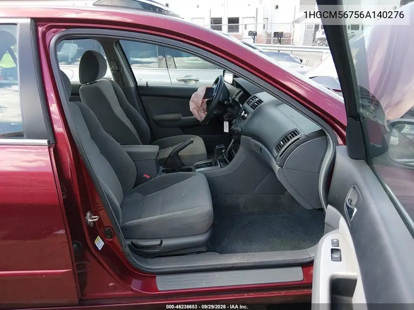2006 HONDA ACCORD VIN 1HGCM56756A140276 — фото 5
