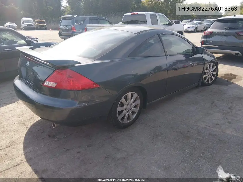 2006 HONDA ACCORD VIN 1HGCM82276A013363 — фото 4