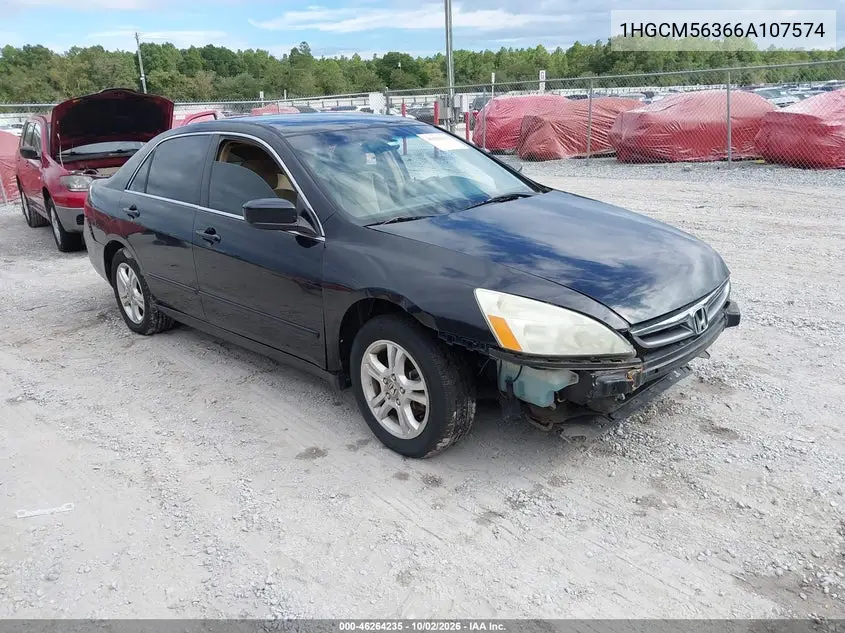 HONDA ACCORD 2006, VIN 1HGCM56366A107574