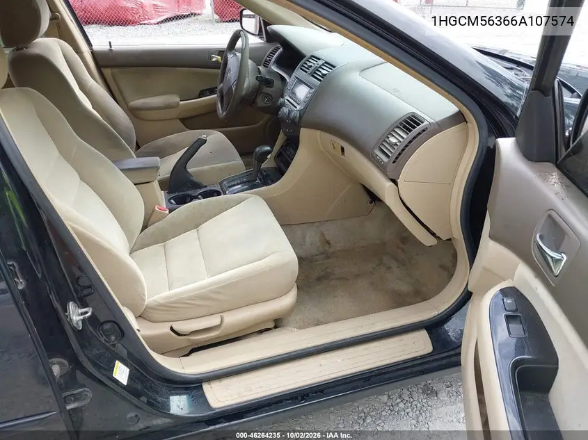 2006 HONDA ACCORD VIN 1HGCM56366A107574 — фото 5