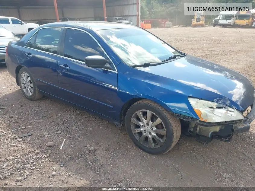 HONDA ACCORD 2006, VIN 1HGCM66516A018633