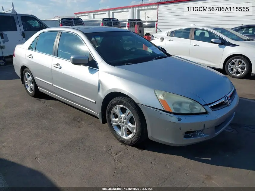 HONDA ACCORD 2006, VIN 1HGCM56786A115565