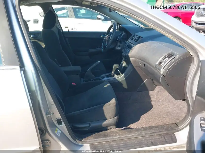 2006 HONDA ACCORD VIN 1HGCM56786A115565 — фото 5