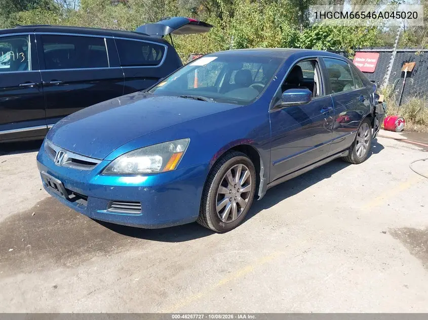 2006 HONDA ACCORD VIN 1HGCM66546A045020 — фото 2