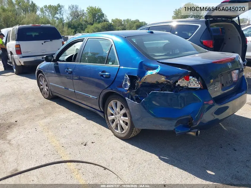 2006 HONDA ACCORD VIN 1HGCM66546A045020 — фото 3