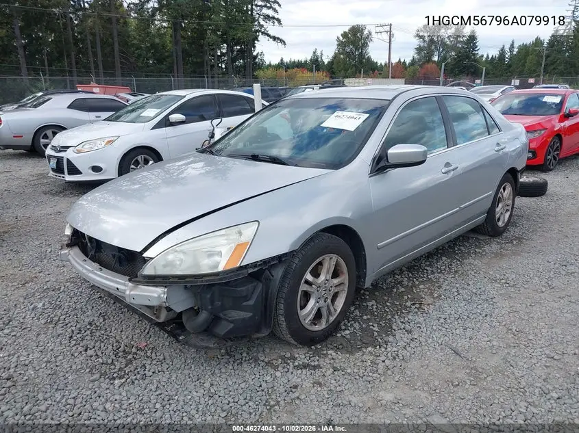 2006 HONDA ACCORD VIN 1HGCM56796A079918 — фото 2