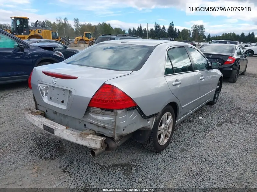 2006 HONDA ACCORD VIN 1HGCM56796A079918 — фото 4