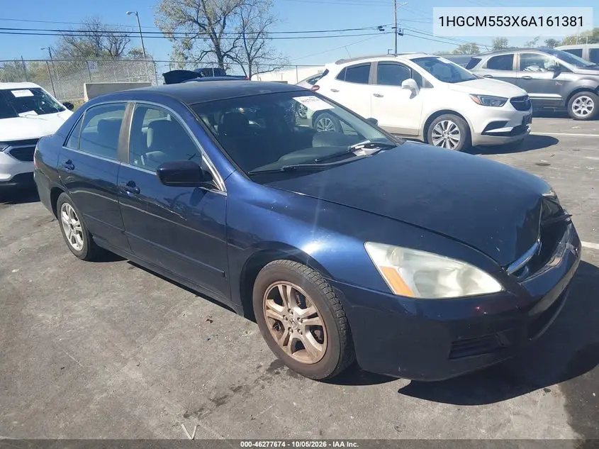 HONDA ACCORD 2006, VIN 1HGCM553X6A161381