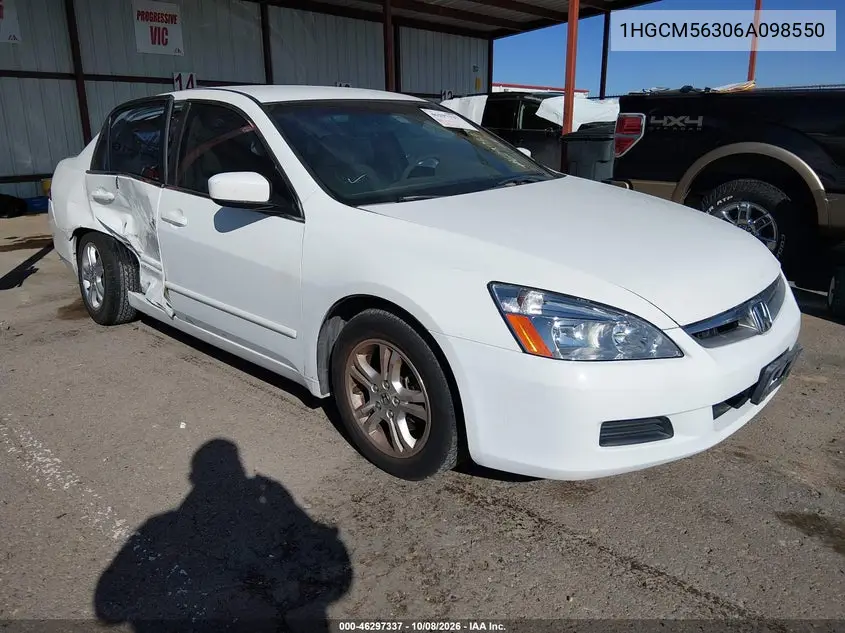 HONDA ACCORD 2006, VIN 1HGCM56306A098550