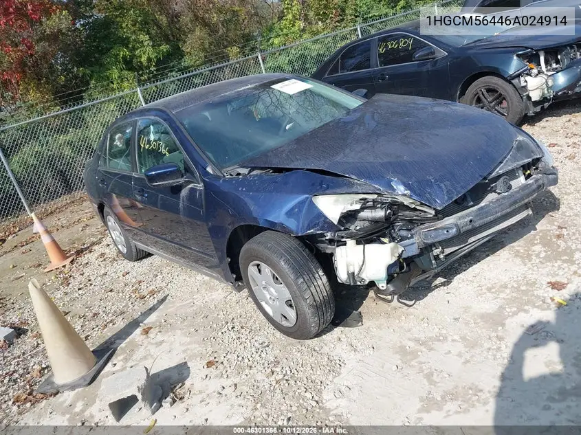 HONDA ACCORD 2006, VIN 1HGCM56446A024914