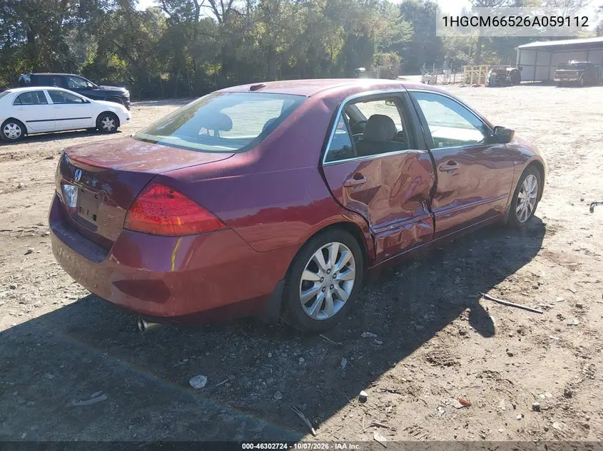 2006 HONDA ACCORD VIN 1HGCM66526A059112 — фото 4