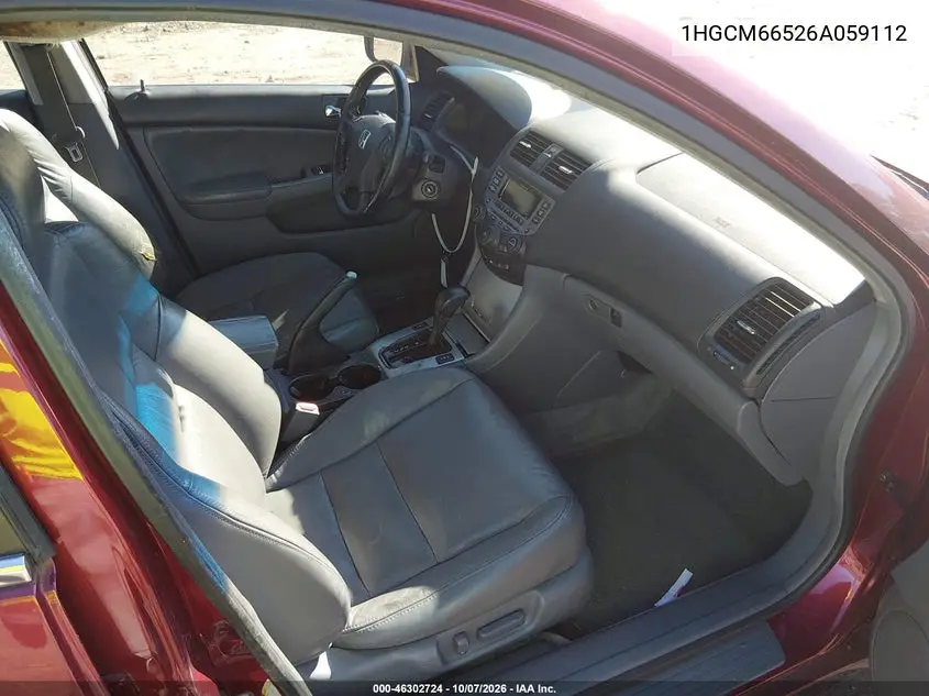 2006 HONDA ACCORD VIN 1HGCM66526A059112 — фото 5