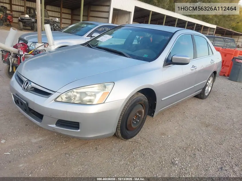 2006 HONDA ACCORD VIN 1HGCM56326A112464 — фото 2