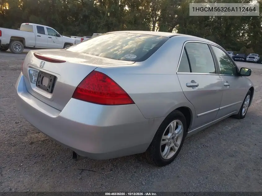 2006 HONDA ACCORD VIN 1HGCM56326A112464 — фото 4