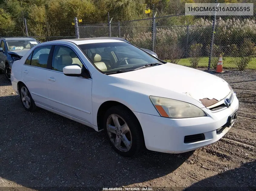 HONDA ACCORD 2006, VIN 1HGCM65516A006595
