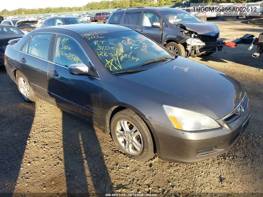 HONDA ACCORD 2006, VIN 1HGCM56866A002612