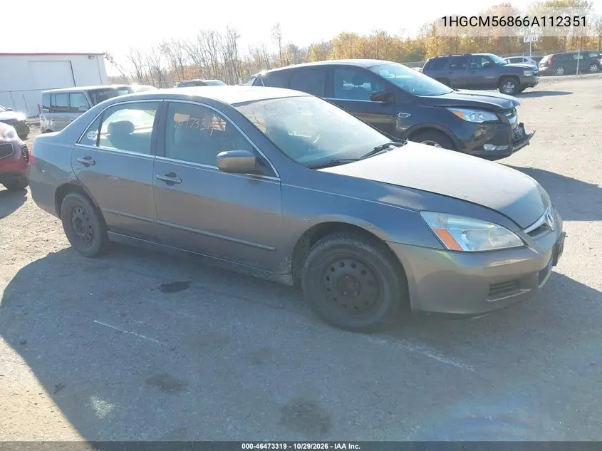 HONDA ACCORD 2006, VIN 1HGCM56866A112351