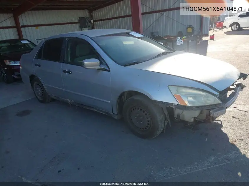 HONDA ACCORD 2006, VIN 1HGCM561X6A104871
